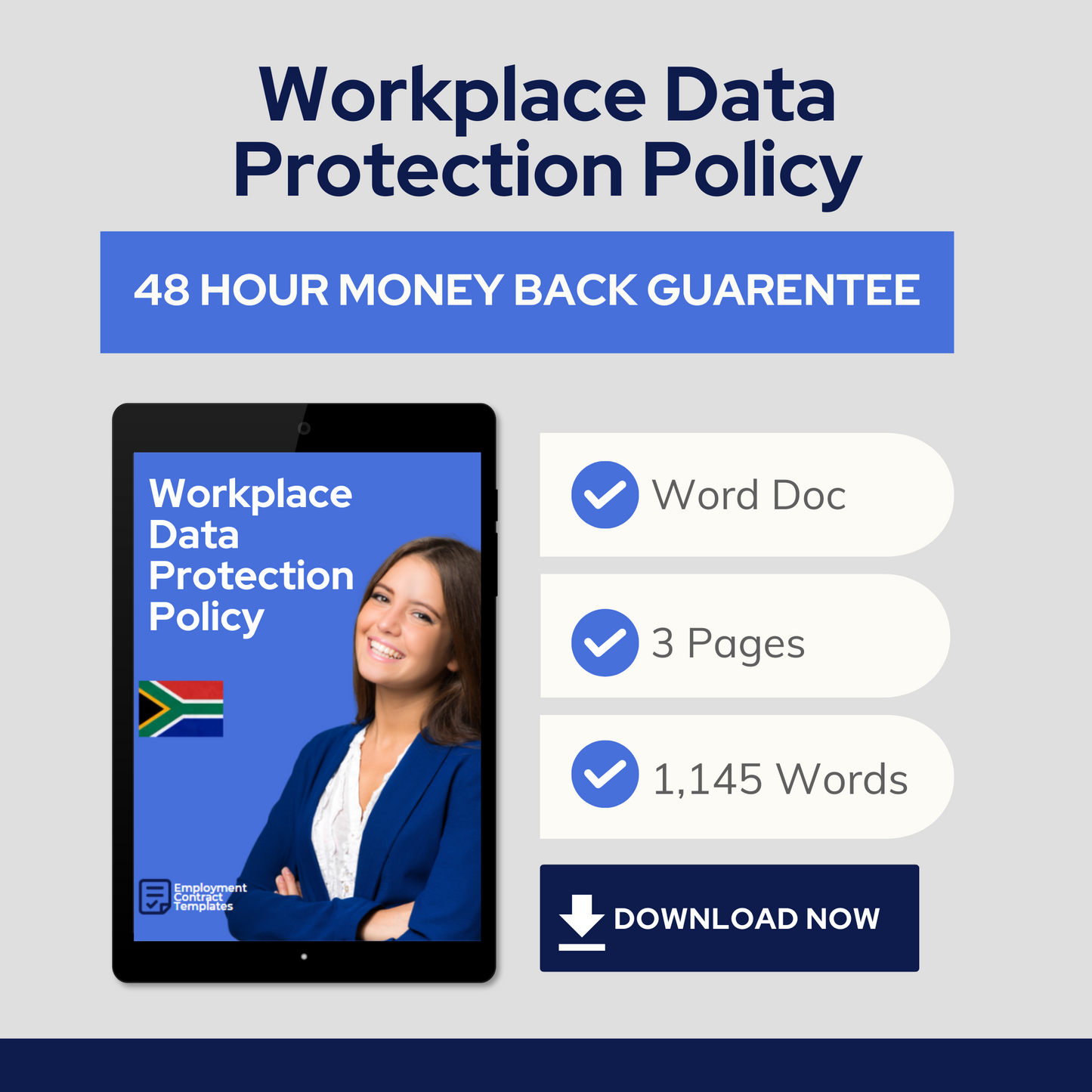 Workplace Data Protection Policy Template - South Africa