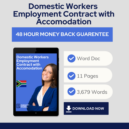 Domestic Worker Employment Contract Template with Accommodation - South Africa